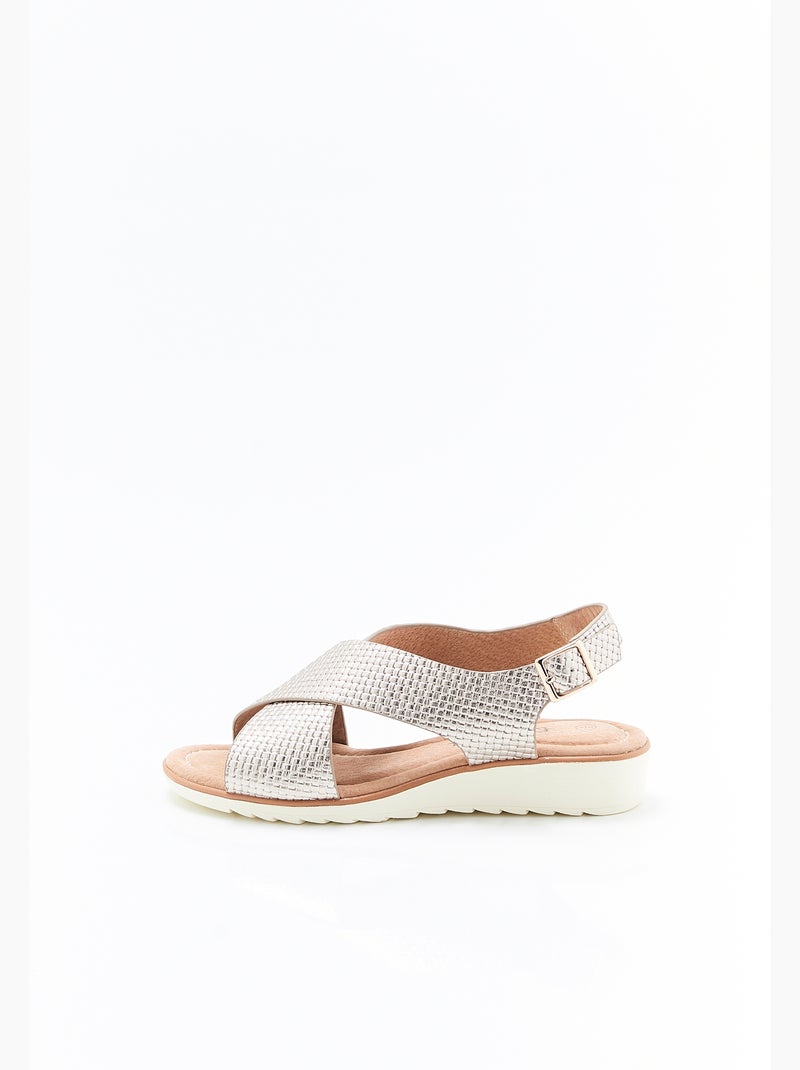 Sandales brides croisées Amortyl - Damart Doré - Kiabi