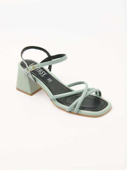 Sandales brides fines avec talon carré - AFIBEL - Kiabi