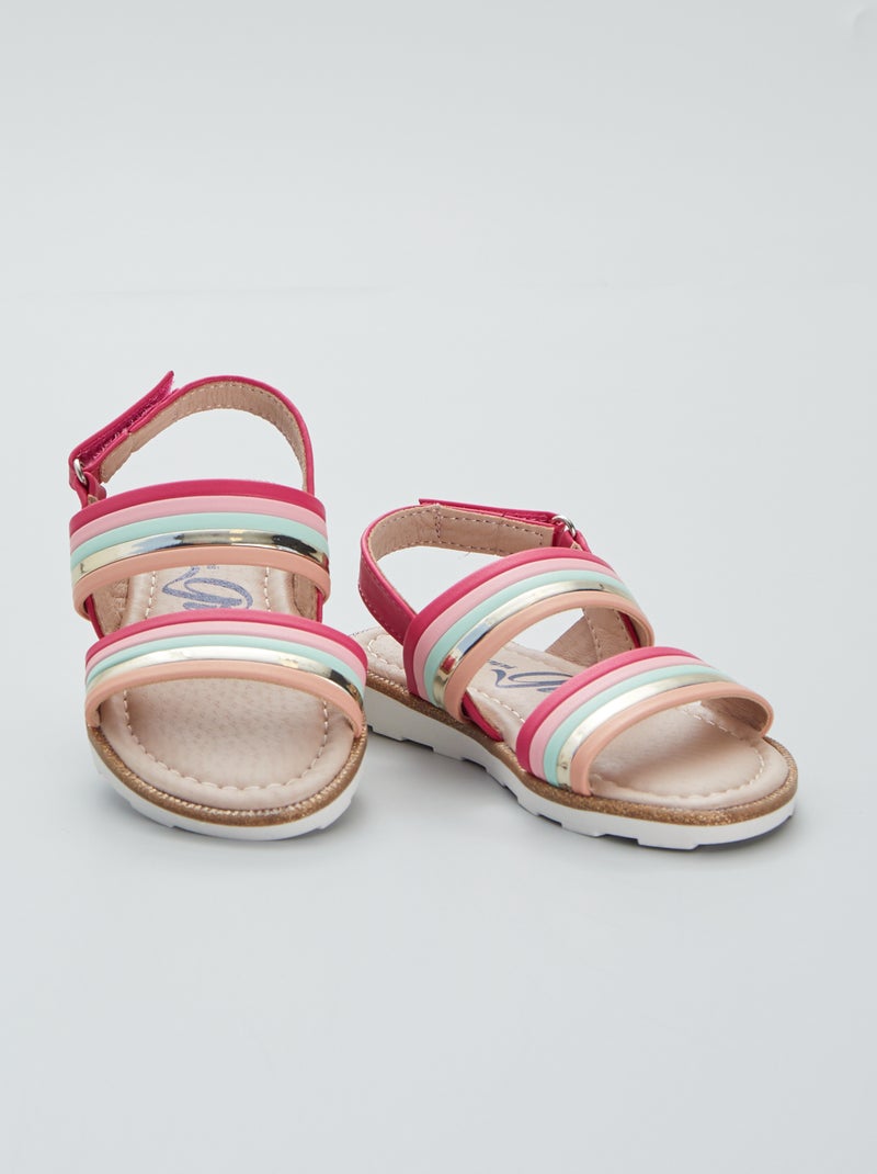Sandales brides multicolores fuchsia - Kiabi