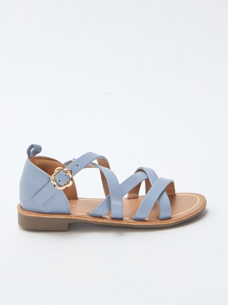Sandales brides unie Bleu - Kiabi