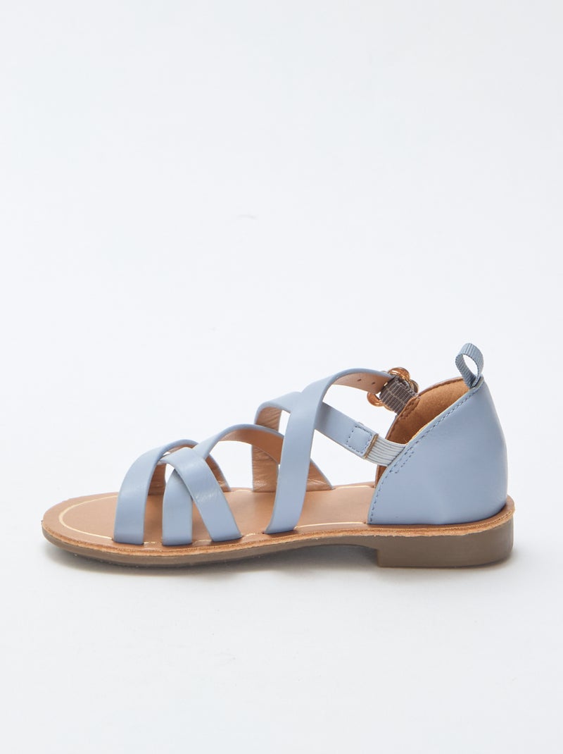 Sandales brides unie Bleu - Kiabi