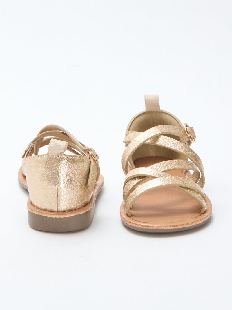 Sandales brides unie Jaune - Kiabi