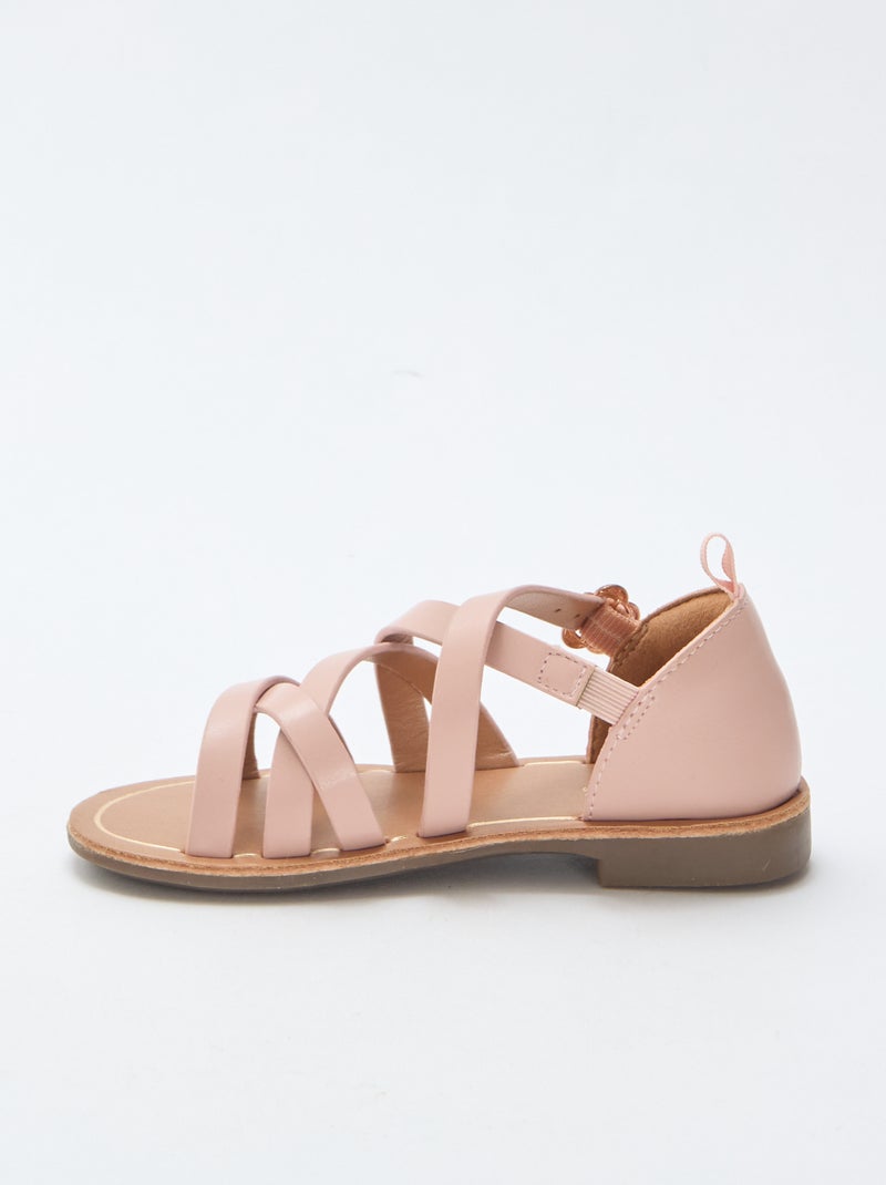 Sandales brides unie Rose - Kiabi