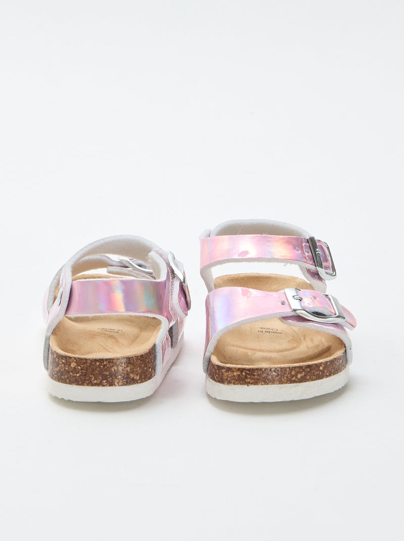 Sandales brillantes à sangles Rose - Kiabi