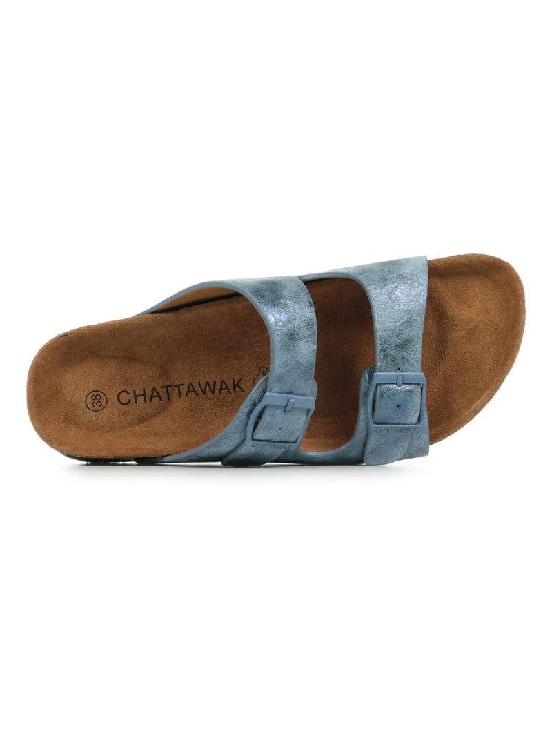Sandales Chattawak Orphée Bleu Marron - Kiabi