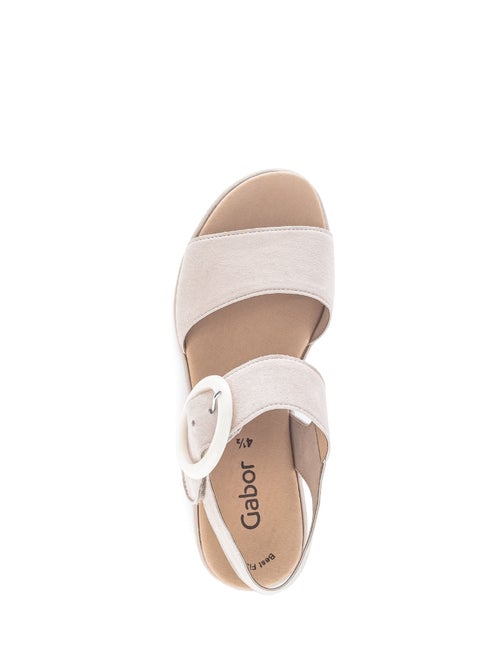 Sandales  clair en cuir velours - Kiabi