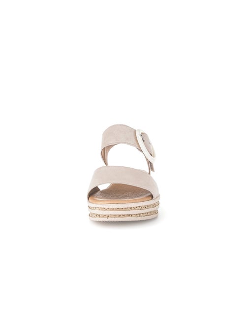 Sandales  clair en cuir velours - Kiabi