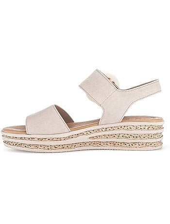 Sandales clair en cuir velours