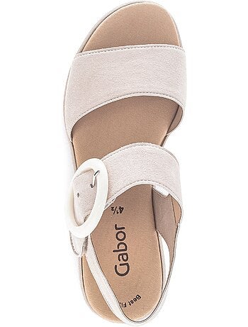 Sandales clair en cuir velours