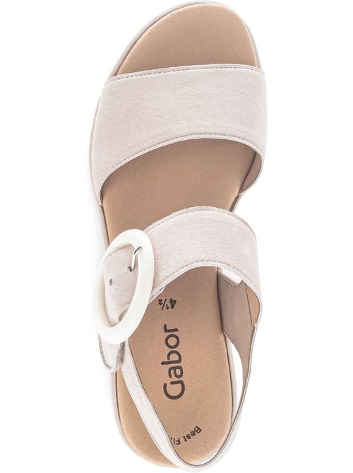 Sandales clair en cuir velours - Kiabi Sandales clair en cuir velours - Kiabi