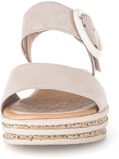 Sandales clair en cuir velours - Kiabi Sandales clair en cuir velours - Kiabi