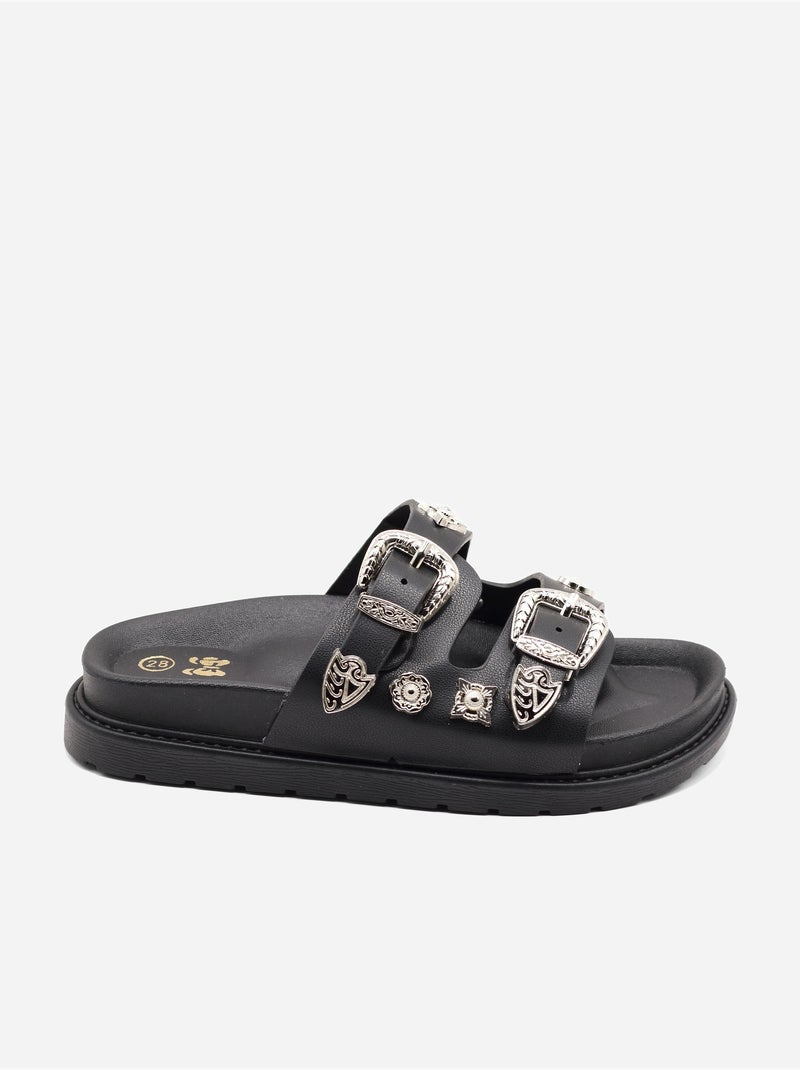 Sandales cloutées Noir - Kiabi