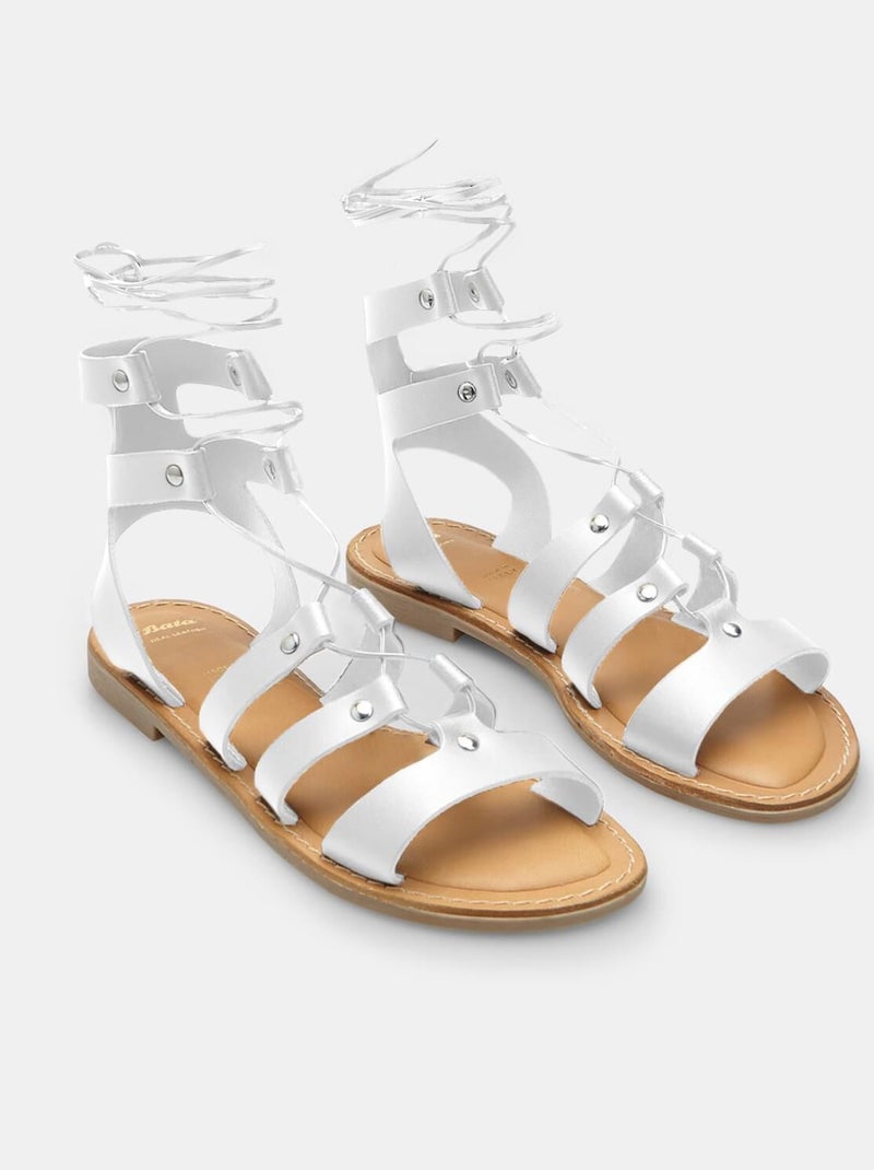 Sandales comfortables avec bandes Blanc - Kiabi