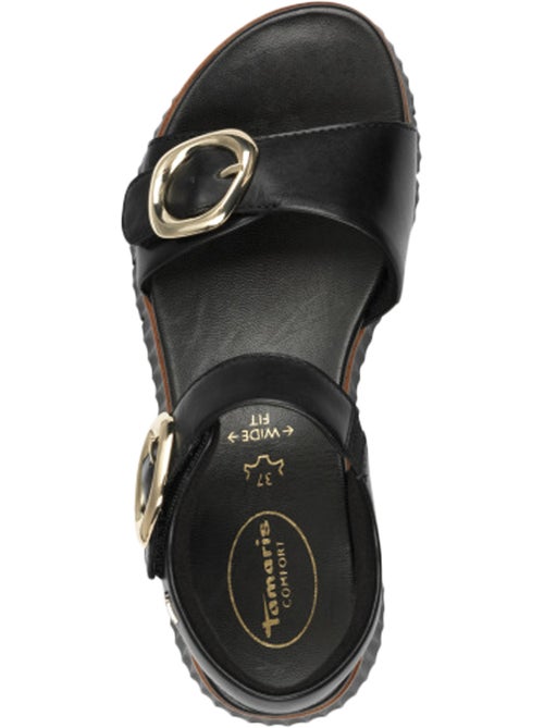 Sandales Compensé Cuir Tamaris Comfort - Kiabi