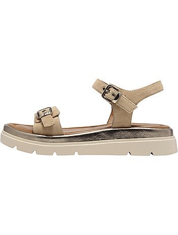 Sandales Compensé Cuir Tamaris