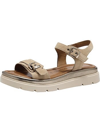 Sandales Compensé Cuir Tamaris