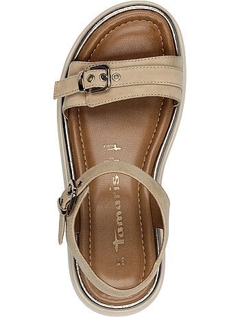 Sandales Compensé Cuir Tamaris