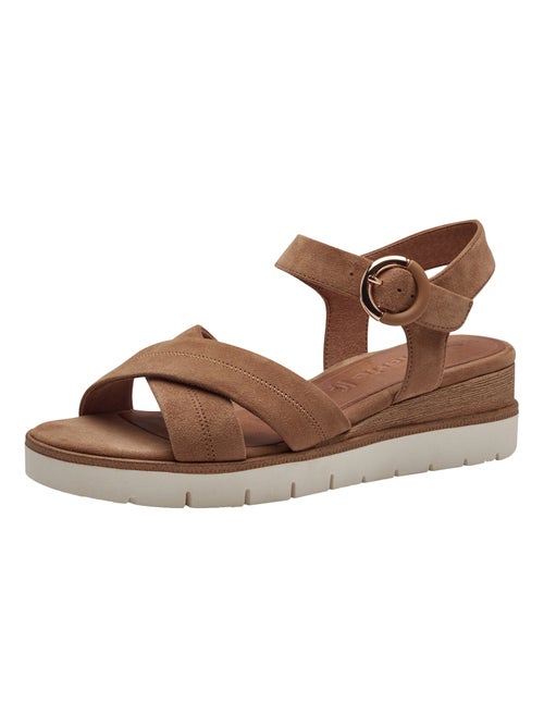 Sandales Compensée Cuir Tamaris - Kiabi Sandales Compensée Cuir Tamaris - Kiabi