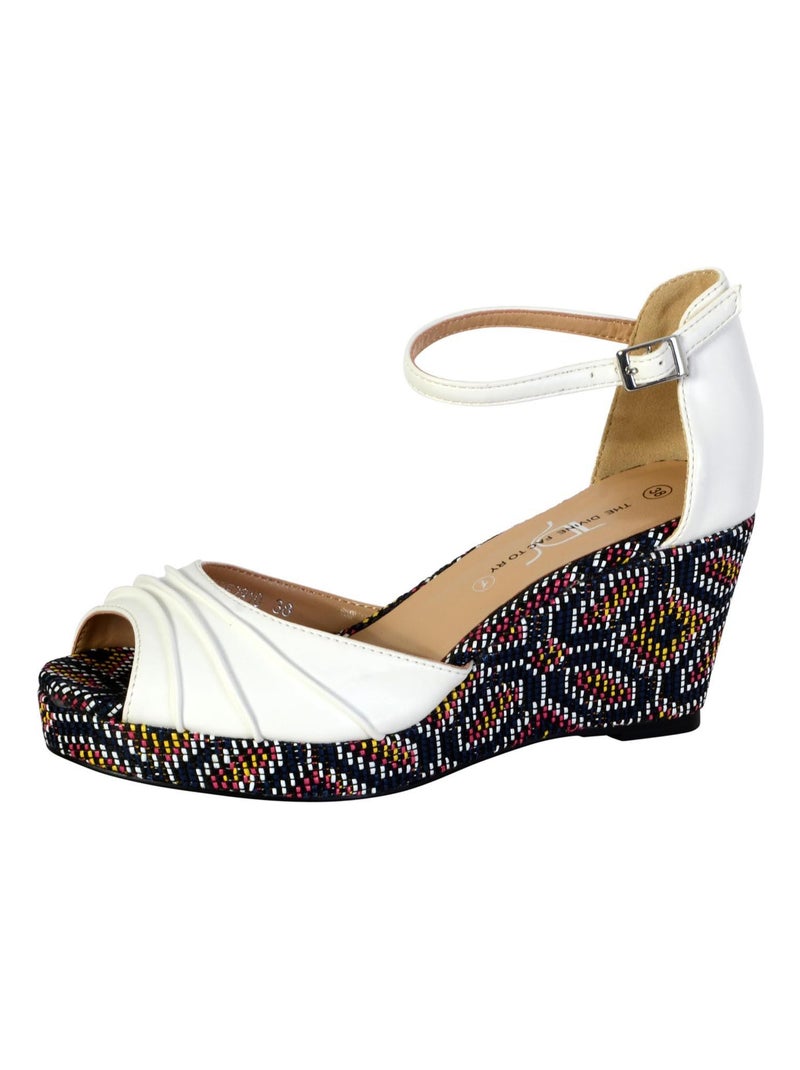 Sandales Compensée Femme The Divine Factory TDF2910 Blanc - Kiabi