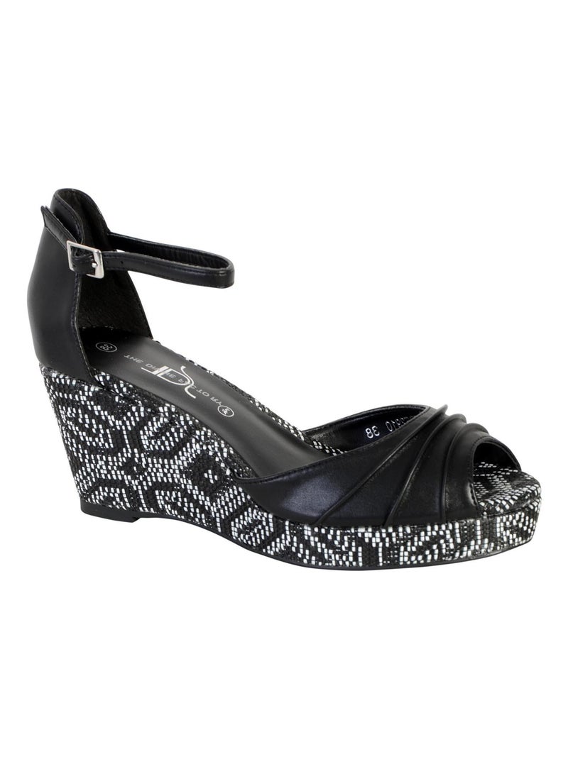 Sandales Compensée  The Divine Factory TDF2910 Noir - Kiabi