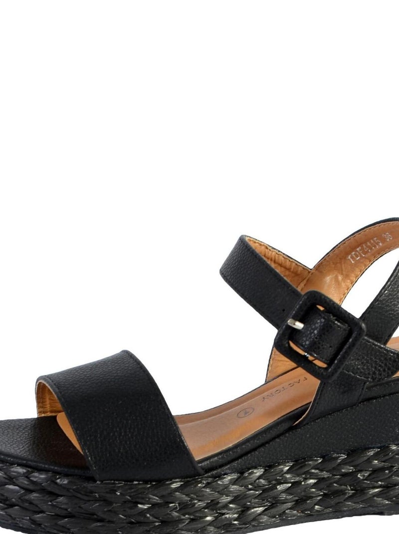 Sandales Compensee The Divine Factory TDF4115 Noir - Kiabi