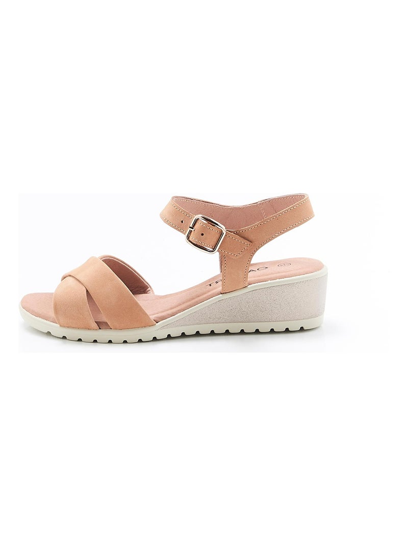 Sandales compensées - Damart Camel - Kiabi