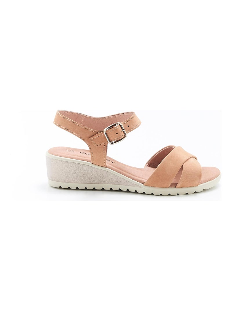 Sandales compensées - Damart Camel - Kiabi