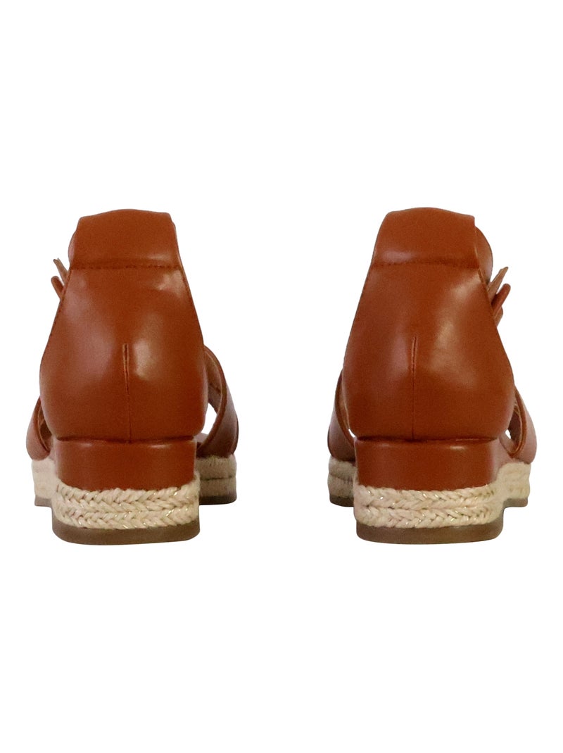 Sandales Compensées à Bride The Divine Factory Camel - Kiabi