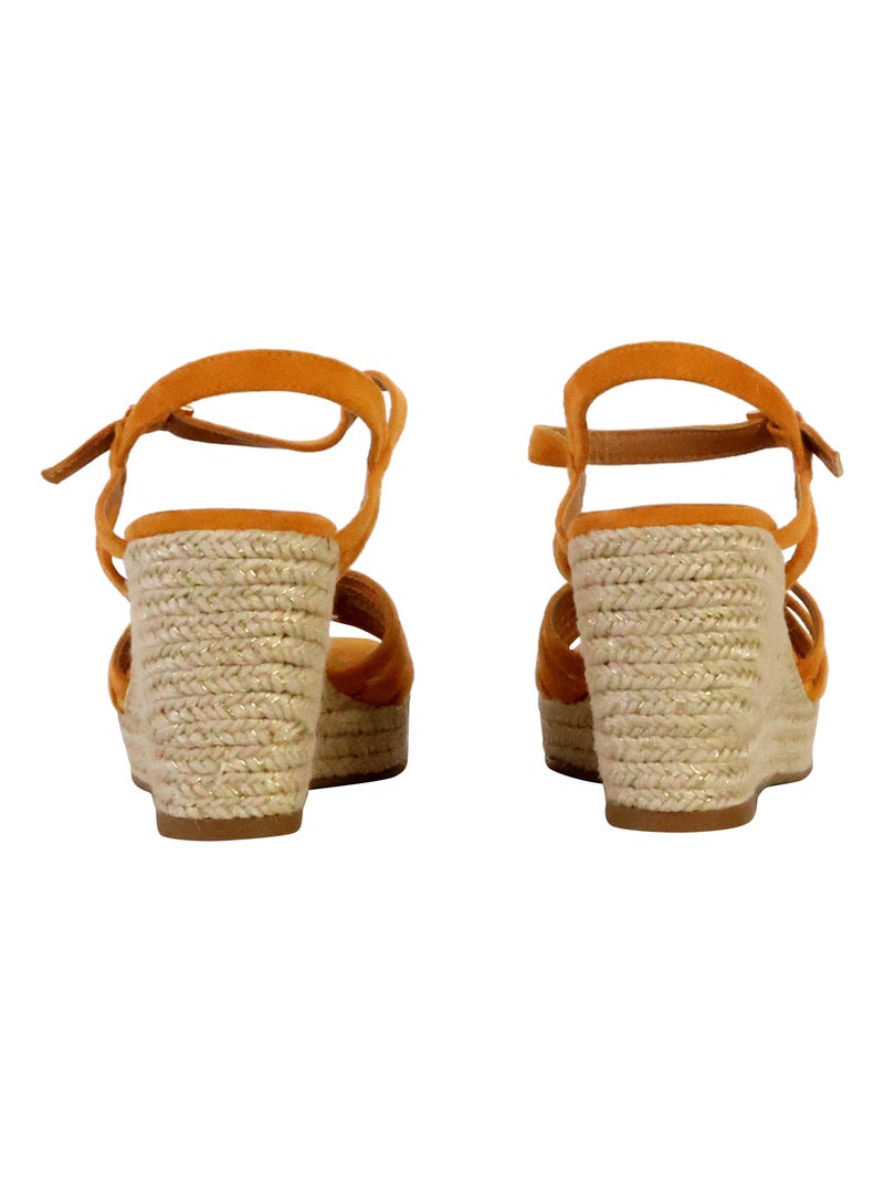 Sandales Compensées à Bride The Divine Factory Orange - Kiabi