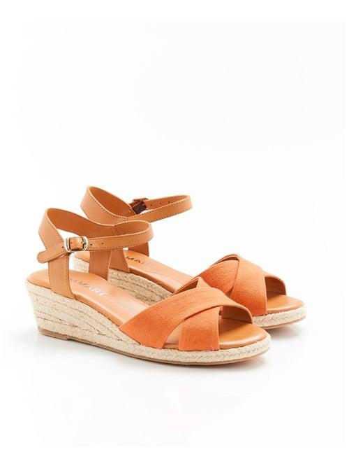 Sandales compensées à brides croisées - Damart - Kiabi