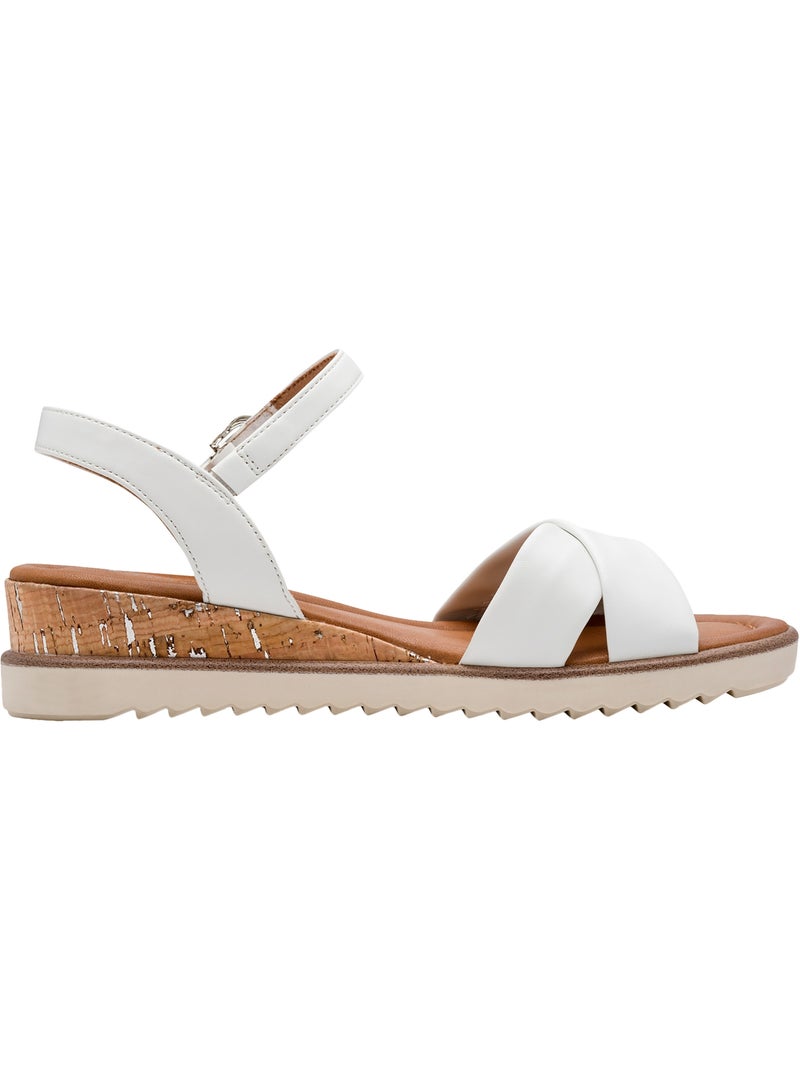 Sandales Compensées à Brides Tamaris Blanc - Kiabi