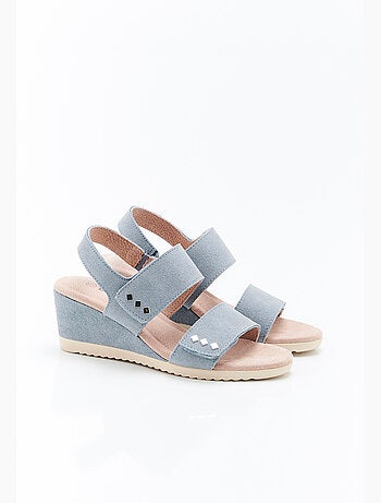 Sandales compensées à scratchs - Damart