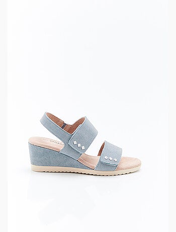 Sandales compensées à scratchs - Damart