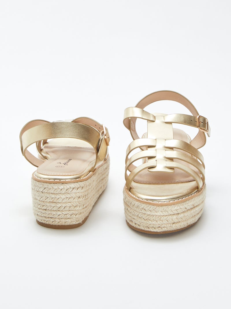 Sandales compensées avec semelle en cordes BEIGE - Kiabi