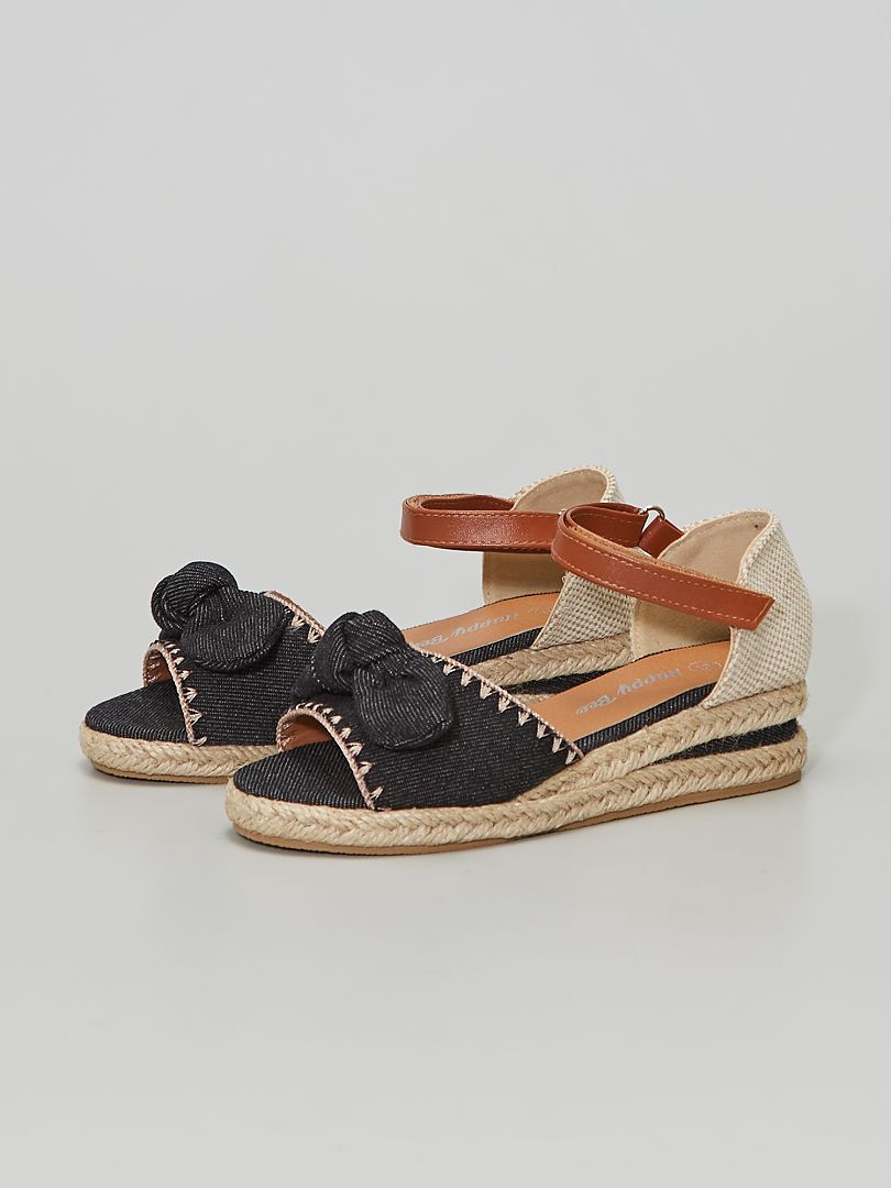 sandales compensées femme bleu marine