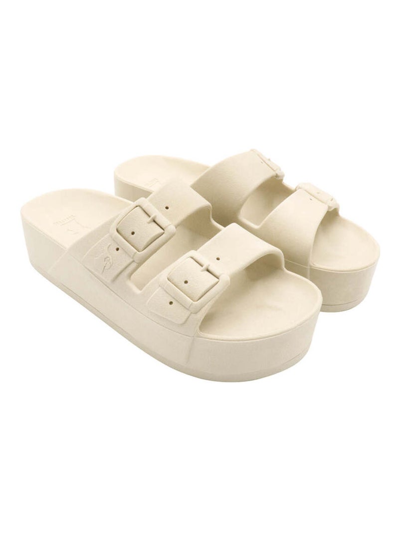 Sandales compensées Caipirinha Classic Cacatoès Beige - Kiabi