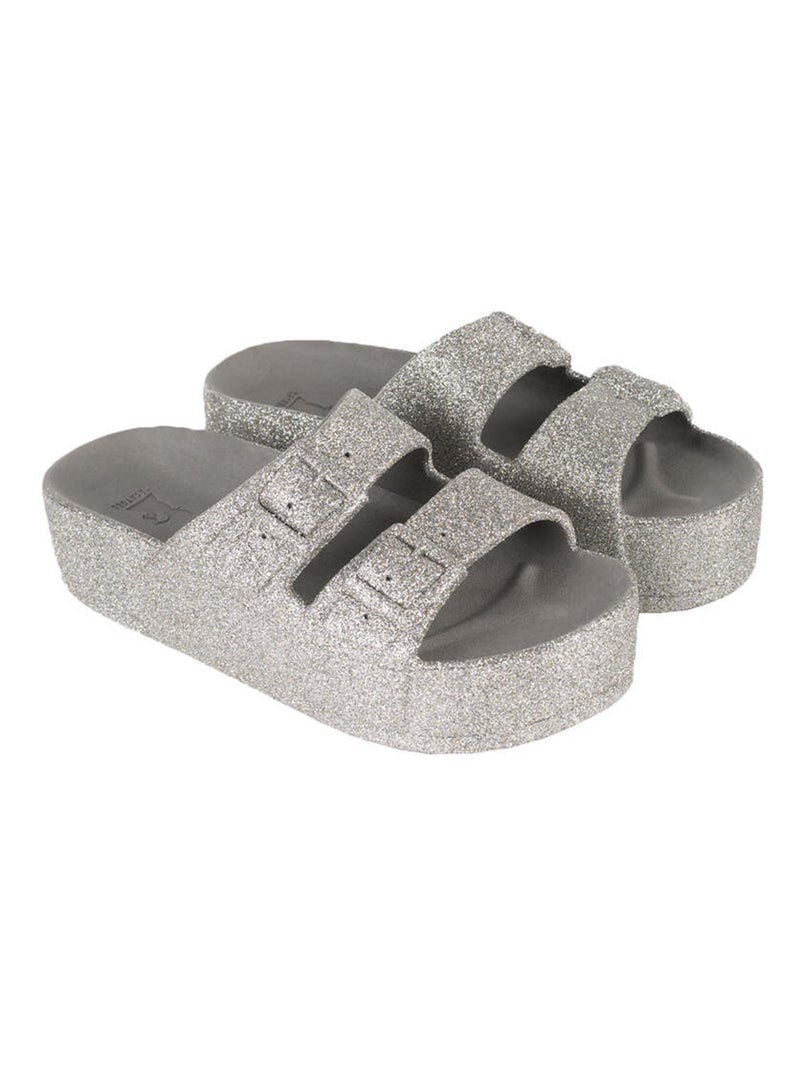 Sandales compensées Caipirinha Glitter Cacatoès Gris clair - Kiabi