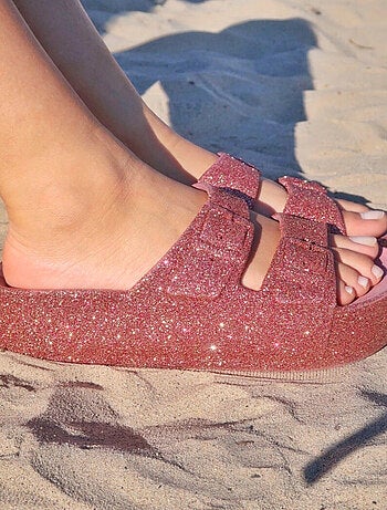 Sandales compensées Caipirinha Glitter Cacatoès