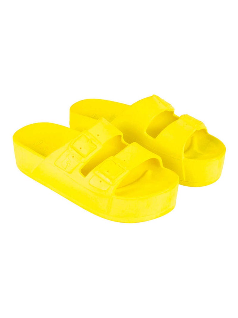 Sandales compensées Caipirinha Liso Cacatoès Jaune fluo - Kiabi