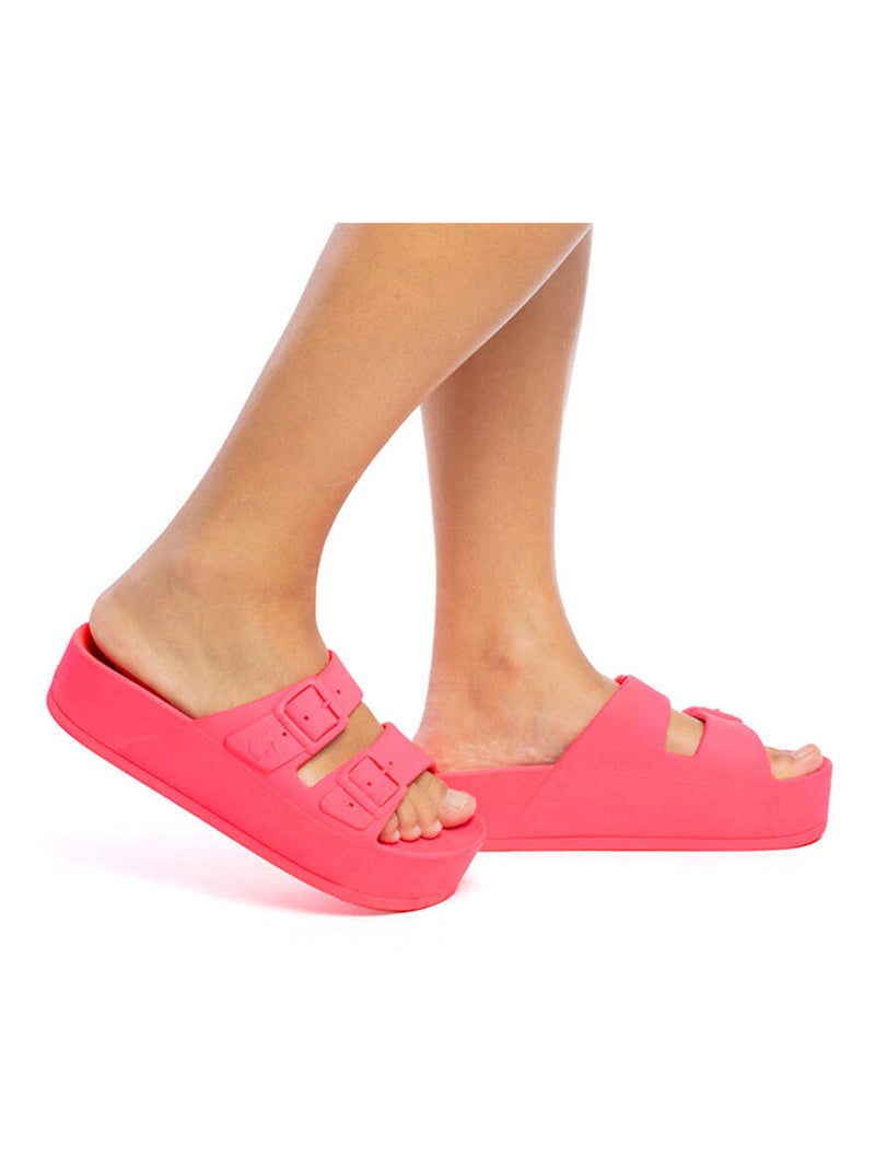 Sandales compensées Caipirinha Liso Cacatoès Rose fluo - Kiabi