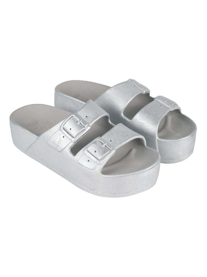 Sandales compensées Caipirinha Metallic Cacatoès Argent - Kiabi