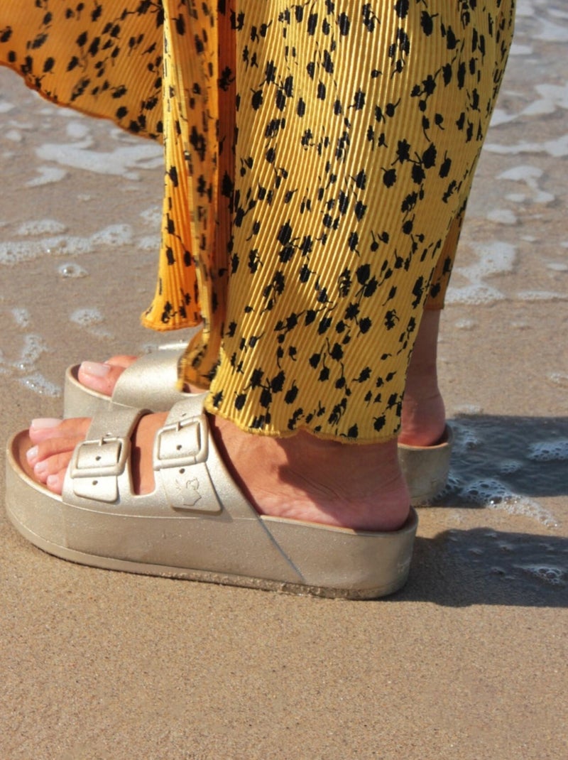 Sandales compensées Caipirinha Metallic Cacatoès Doré/or - Kiabi