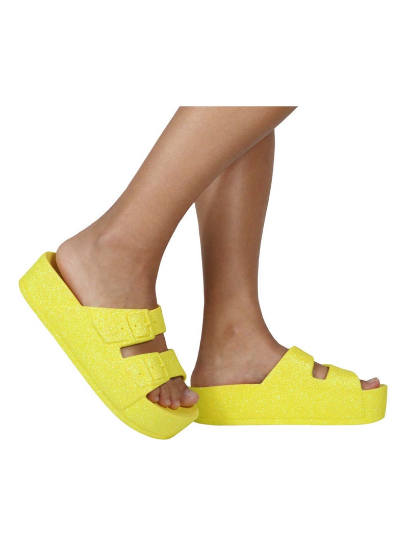 Sandales compensées Caipirinha Neon Cacatoès Jaune clair - Kiabi