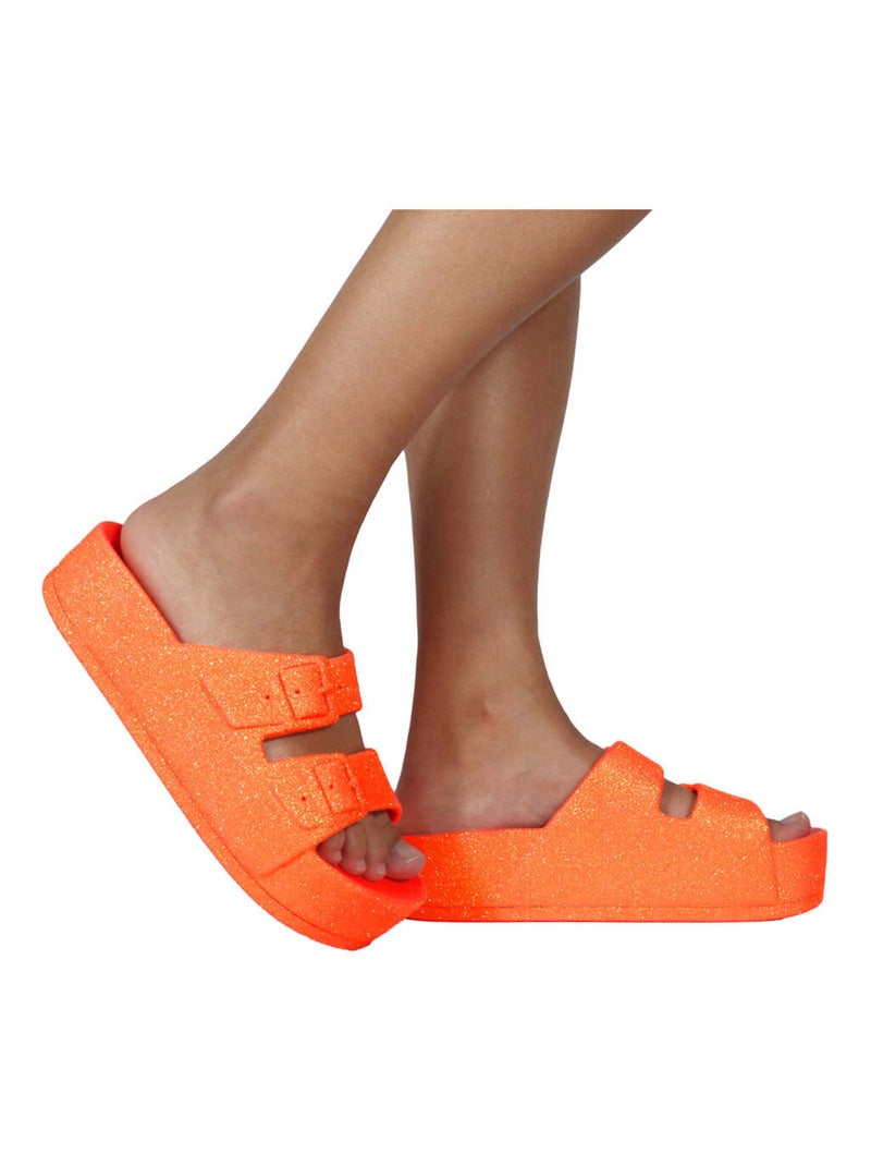 Sandales compensées Caipirinha Neon Cacatoès Orange fluo - Kiabi