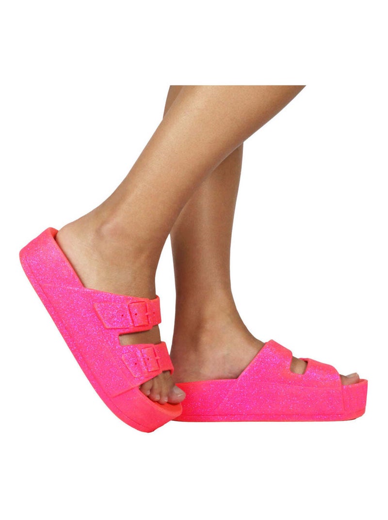 Sandales compensées Caipirinha Neon Cacatoès Rose clair - Kiabi