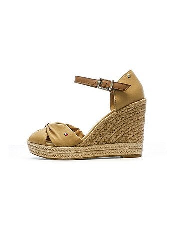 Sandales Compensées Camel Femme Tommy Hilfiger 10cm