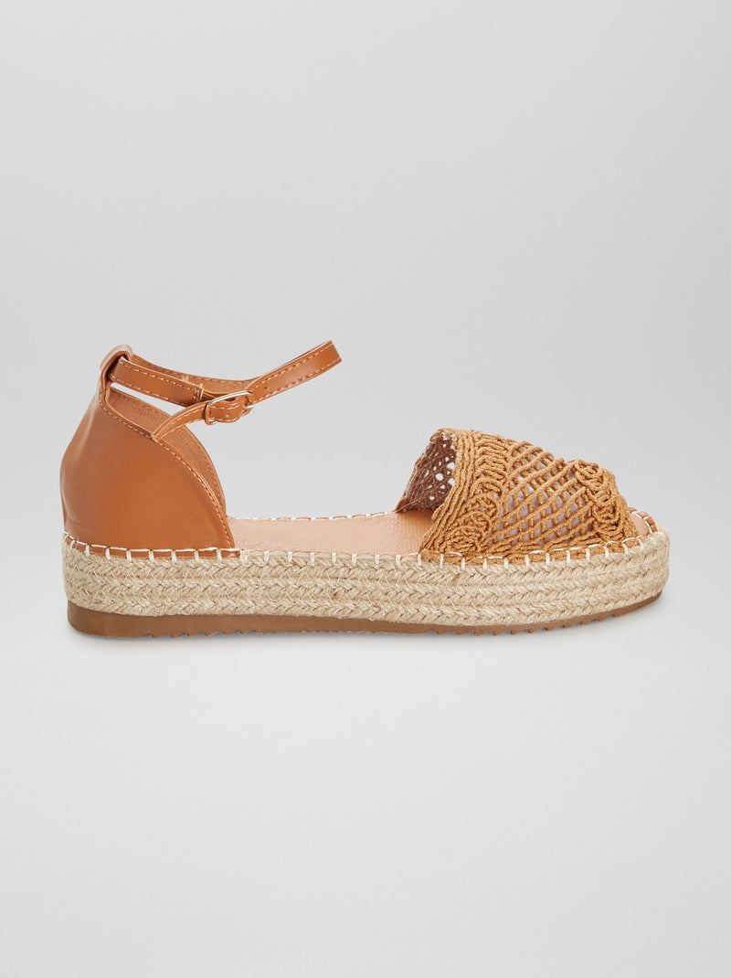 Sandales compensées camel - Kiabi