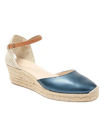 Sandales compensées cuir et jute talon enrobé - AFIBEL