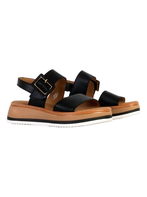 Sandales Compensées Cuir Gabor Flecht Twist Nappa - Kiabi