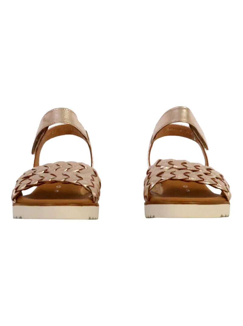Sandales Compensées Cuir Gabor Idra Met Doré/or - Kiabi